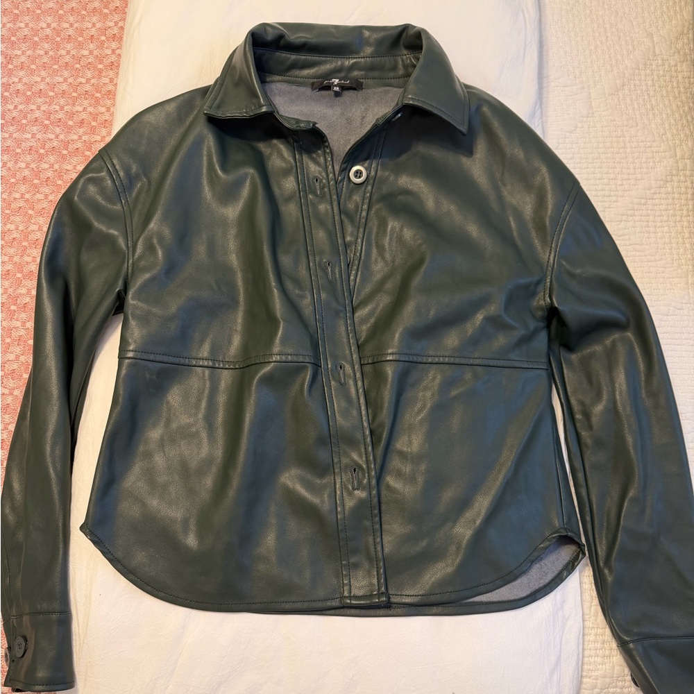Women's Green leather Jacket/shacket